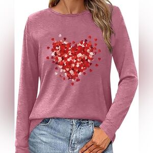 Heart confetti long sleeve tee